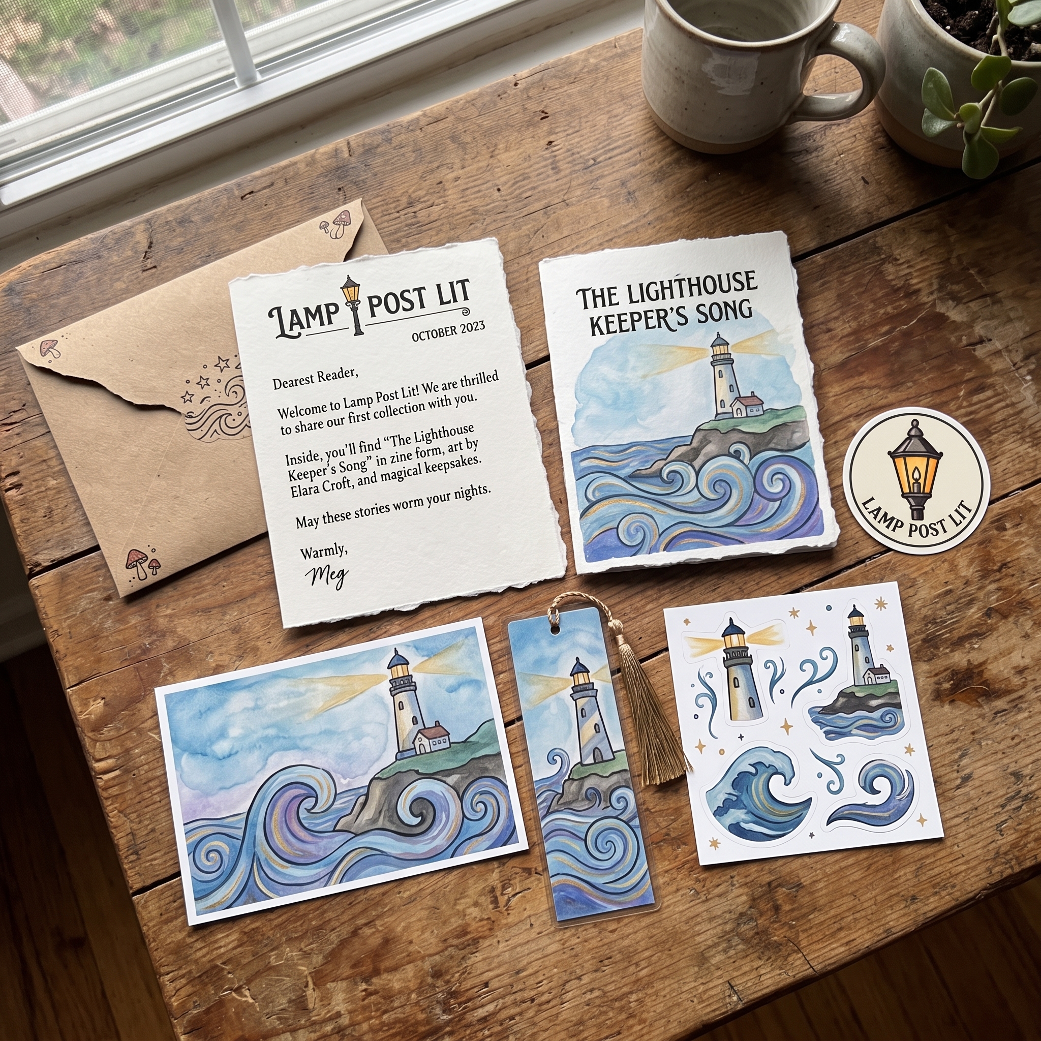 Lamp Post Lit — An Original Story & Art Print Delivered by Mail